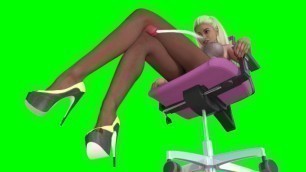3D girl teases cock with her legs
