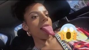 Damn her tongue long !!!!