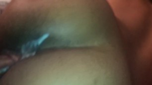 Big black booty cumming while black cock fucks from the side