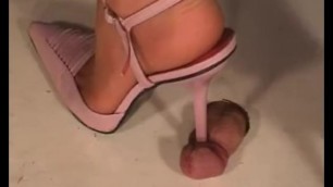 Pink shoes cock crush and shoejob part 2
