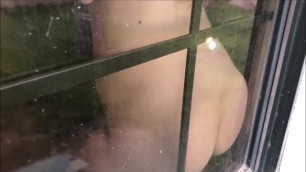 Teen shows off naked body for peeping neighbor