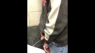 Lovely Dick Takes a Long Piss into the Urinal. (Cute Guy, Too.)