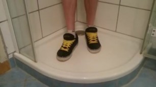 piss and wetting socks and sneaks