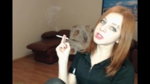 Redhead smoking cam