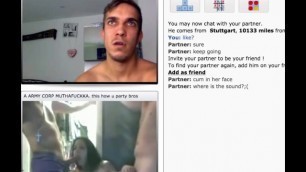 Hot Hung German Guy jerks of to 3some on cam, Cums in sink