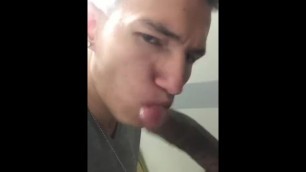 twink sucking big cock very well for first time
