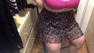Chubby Chick, Shoving My Huge Belly Into A Small Skirt