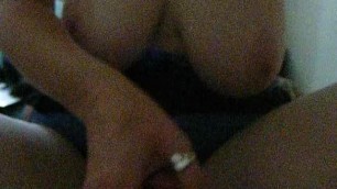 GF with Huge Tits Plays Wth my Thick Cock then Rides it