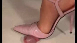 Pink Shoes Cock Crush and Shoejob Part 1