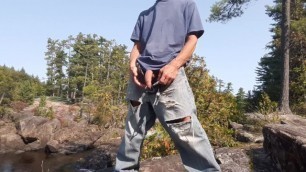 Edging Standing on a Rock at the Sight of everyone in my Wank's Jeans #1