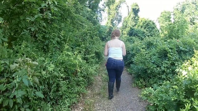 PAWG Redhead in Tight Jeans followed in the Wood ~no Sex~ -a Velvet Short-