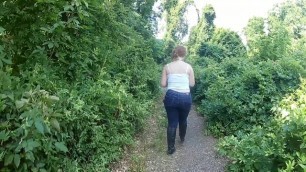 PAWG Redhead in Tight Jeans followed in the Wood ~no Sex~ -a Velvet Short-
