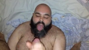 daddy cums on bear beard