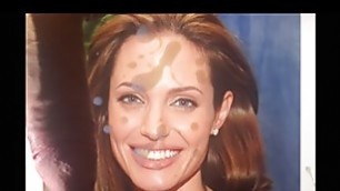 Angelina Jolie cum tribute facial